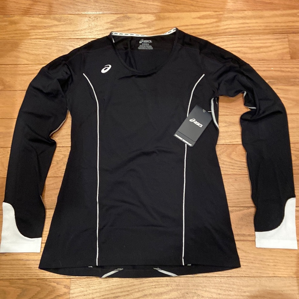 ASICS women’s Domain Jersey Bkack White Medium NWT